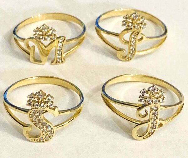Crown Initial Ring
