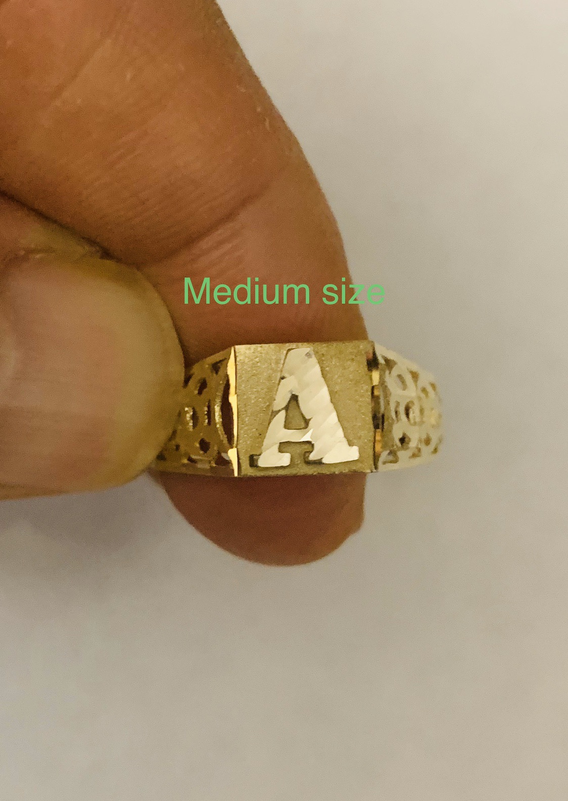 Gold nugget on sale initial ring