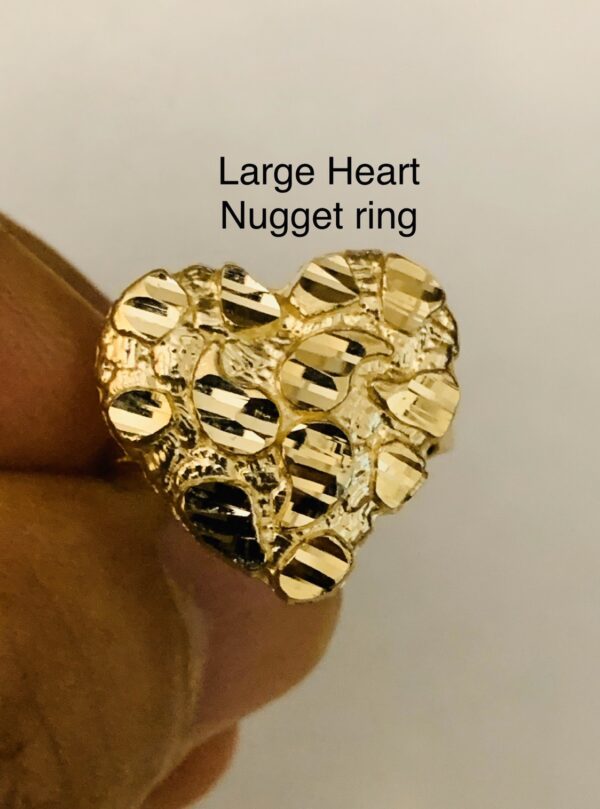 10K Heart Nugget Ring  (size 7) - Image 2