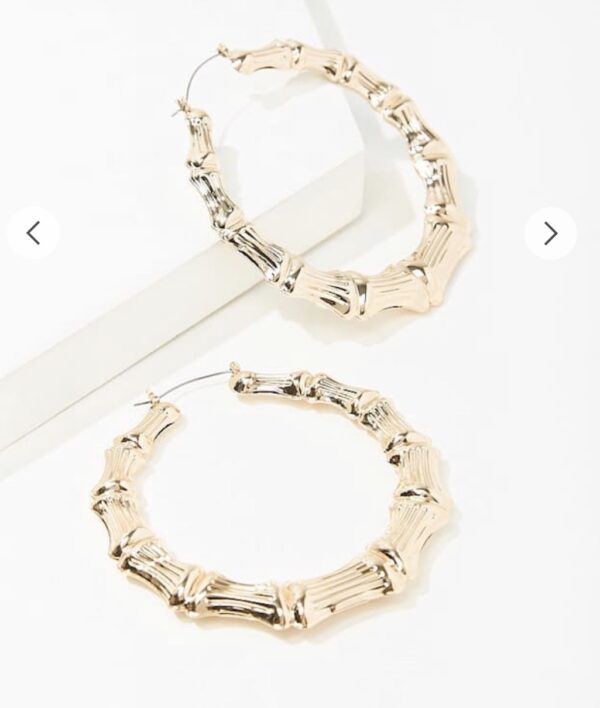 10K Gold Bamboo Earrings - Image 5