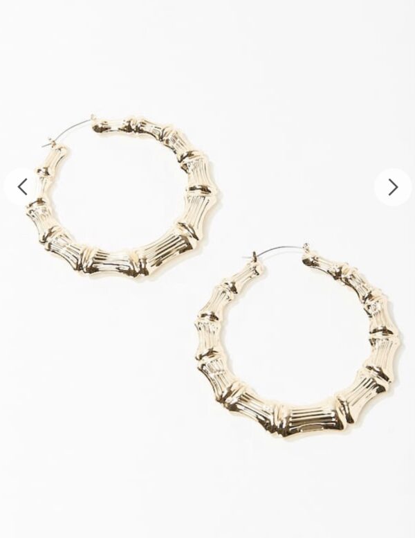 10K Gold Bamboo Earrings - Image 6