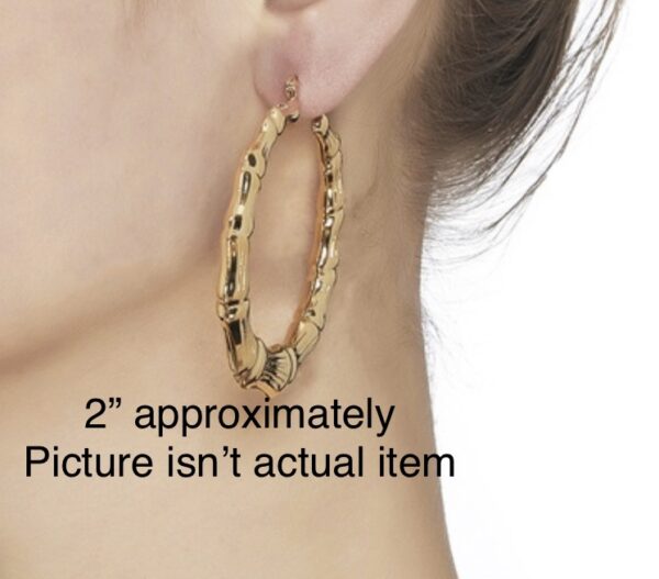 10K Gold Bamboo Earrings - Image 2