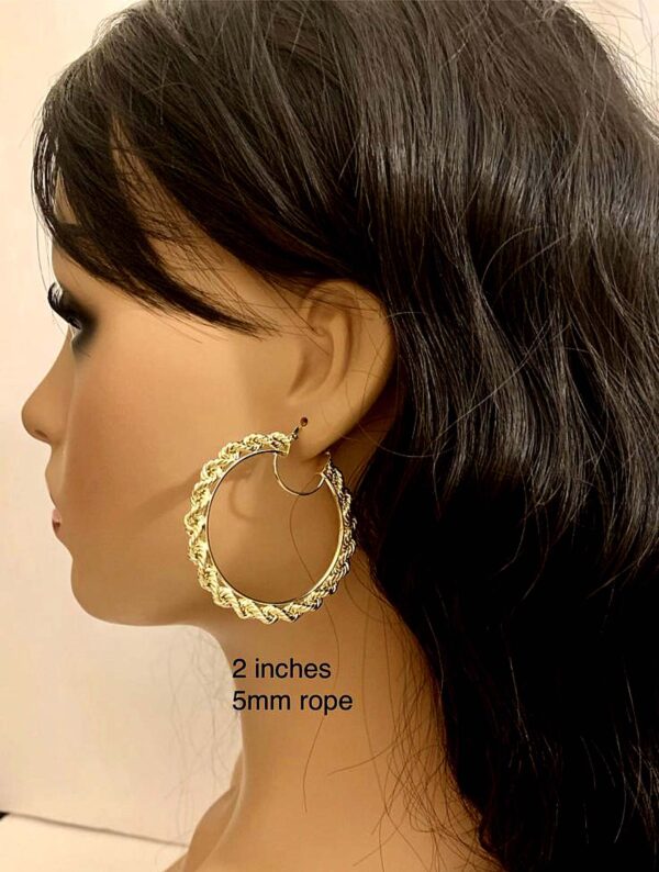 10K Gold Bamboo Earrings - Image 7