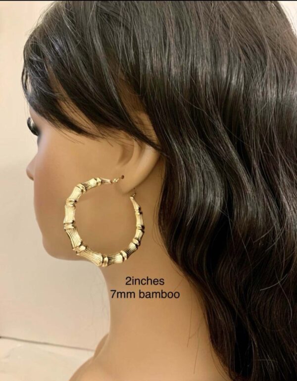 10K Gold Bamboo Earrings - Image 12