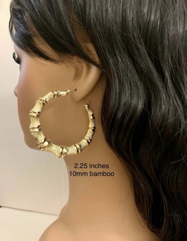 10K Gold Bamboo Earrings - Image 13