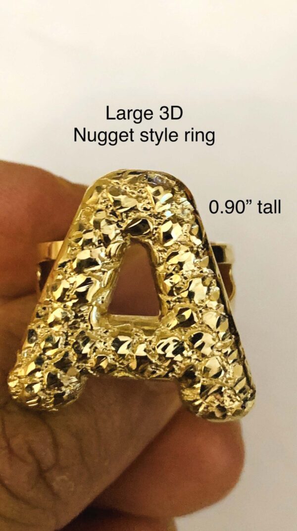 10K 3D Bubble nugget Initial Rings (Hollow) - Image 6