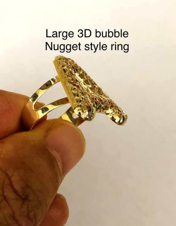 10K 3D Bubble nugget Initial Rings (Hollow) - Image 3