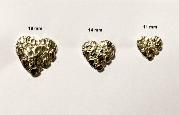 10K Heart Nugget Earrings