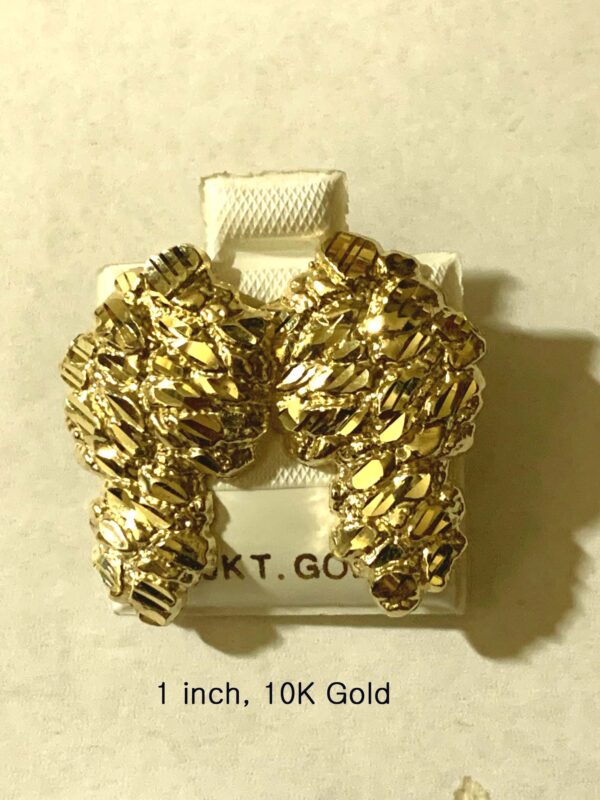 10K Gold Nugget Earring  2 sizes - Image 7
