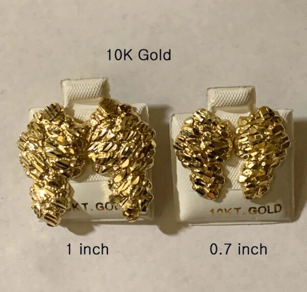10K Gold Nugget Earring  2 sizes - Image 6