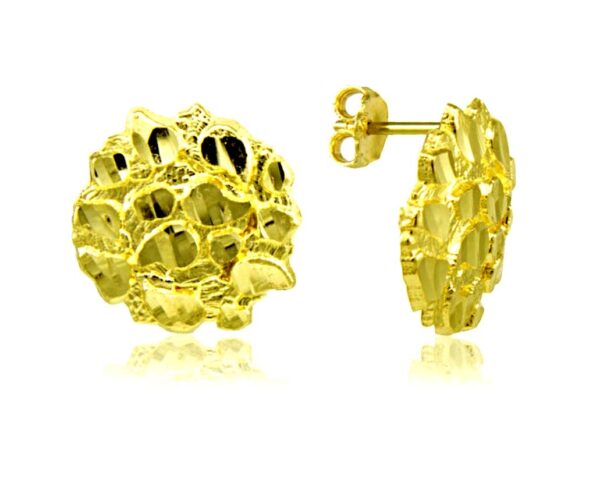 10k Gold round nugget earrings (4 sizes)