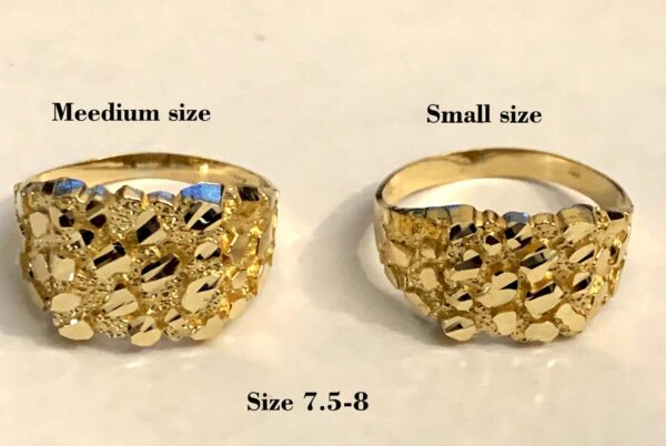 10K  Square Nugget Rings  (2 sizes) (Copy)