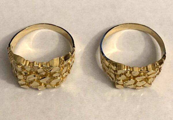 10K  Square Nugget Rings  (2 sizes) (Copy) - Image 3