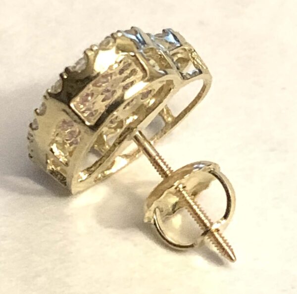 10K  Heart CZ Earring (Push or screw back) - Image 2