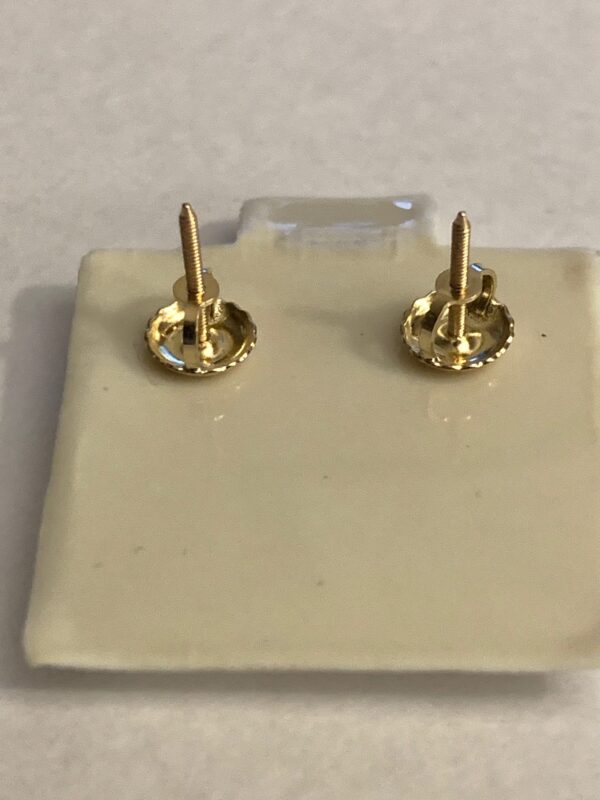 10K CZ Flower earrings - Image 4