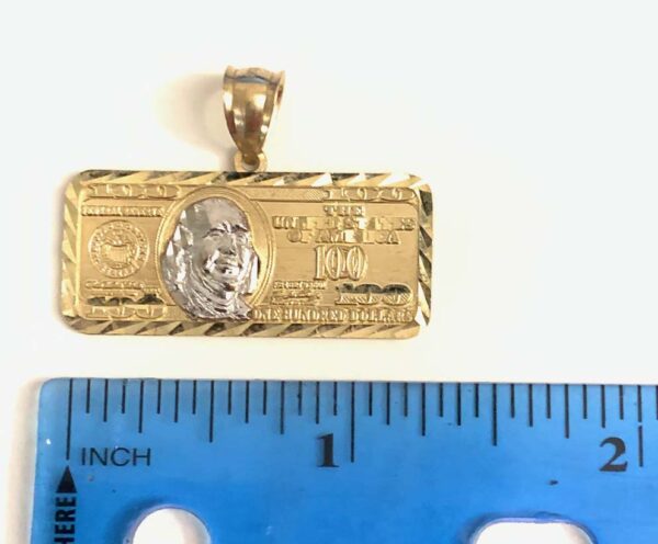 10K $100 Bill  pendant, Money Bag Pendants (pendant only) - Image 2