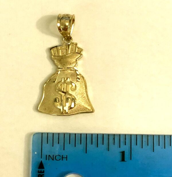 10K $100 Bill  pendant, Money Bag Pendants (pendant only) - Image 5