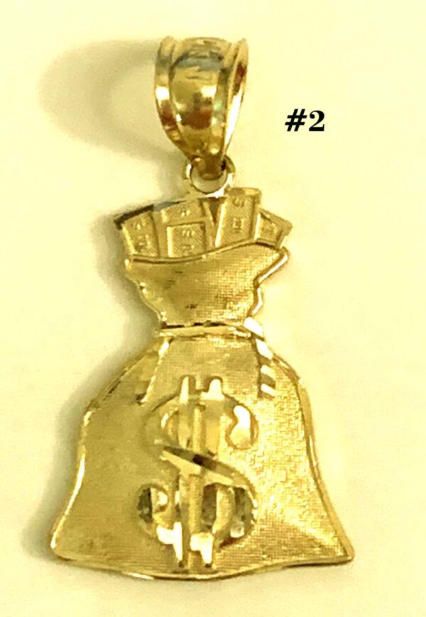 10K $100 Bill  pendant, Money Bag Pendants (pendant only) - Image 6
