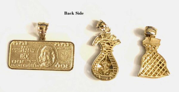 10K $100 Bill  pendant, Money Bag Pendants (pendant only) - Image 7