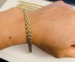 10K Rolex style bracelet 8"