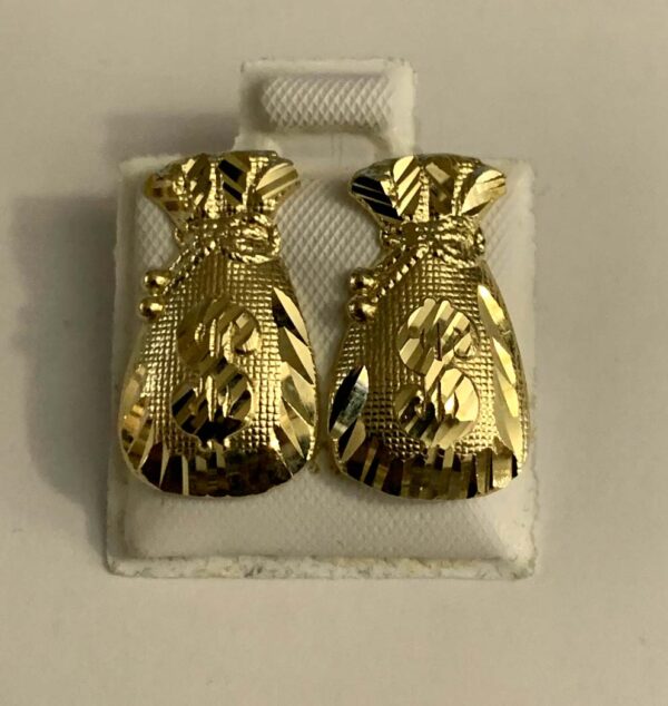 10K Money Bag Earring - Image 2