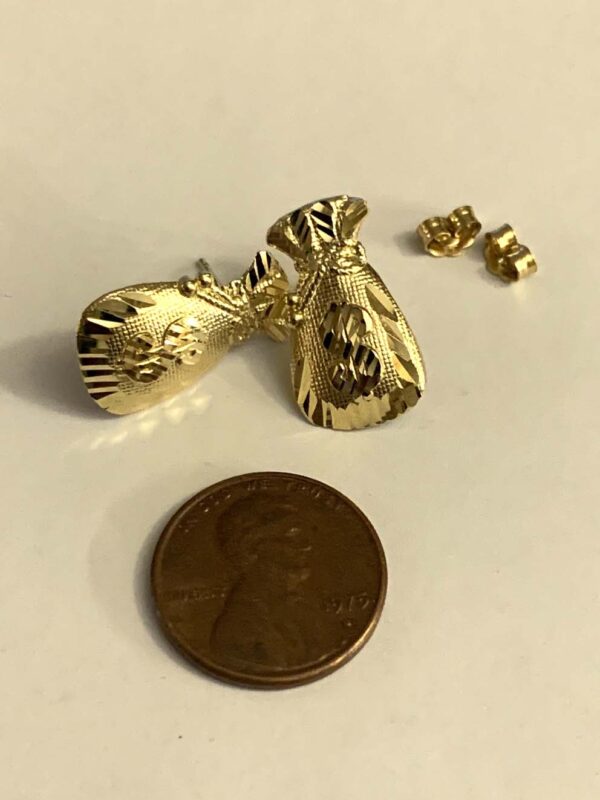 10K Money Bag Earring - Image 4