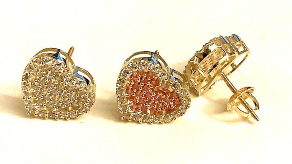 10K  Heart CZ Earring (Push or screw back)