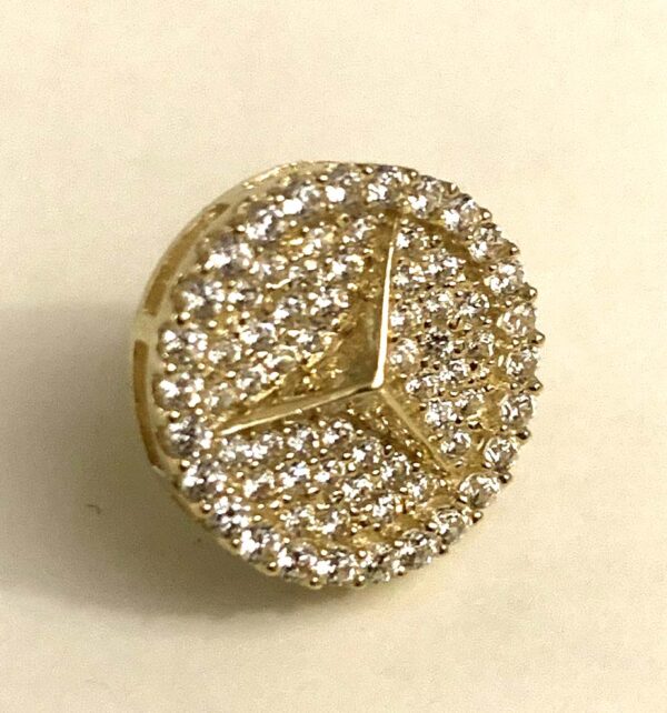 10K Benz Earrings with Cubic Zirconia (Approximate sizes) - Image 4