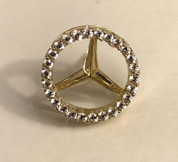 10K Benz Earrings with Cubic Zirconia (Approximate sizes) - Image 5