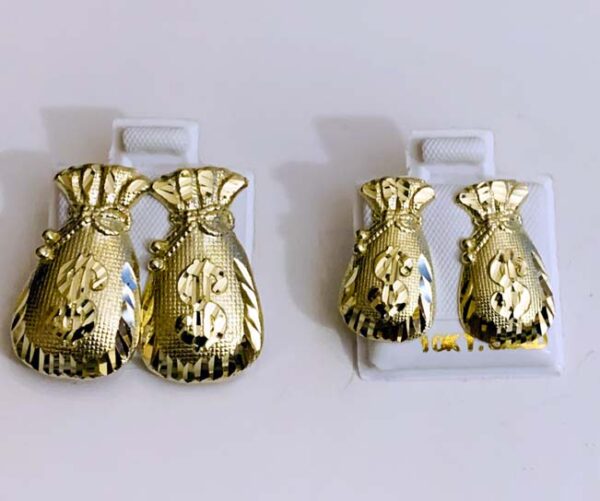 10K Money Bag Earring