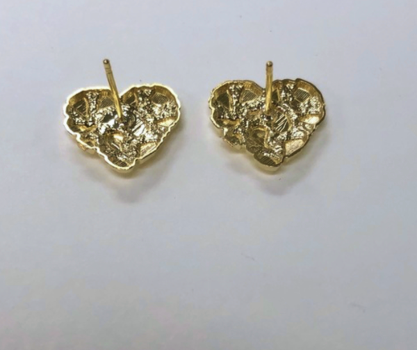 10K Heart Nugget Earrings - Image 5