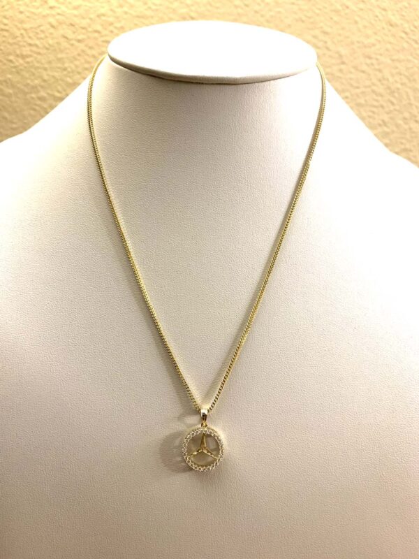 10K Benz Pendant/Franco Chain 18" - Image 2