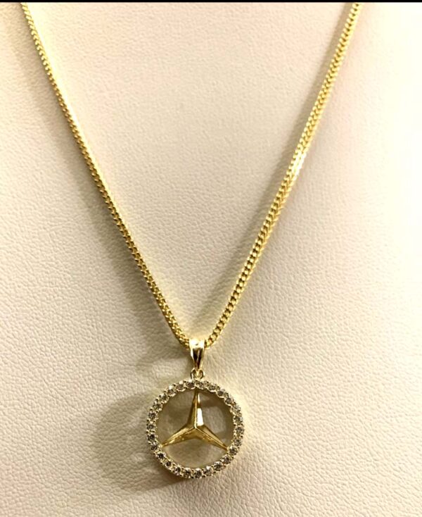 10K Benz Pendant/Franco Chain 18" - Image 3
