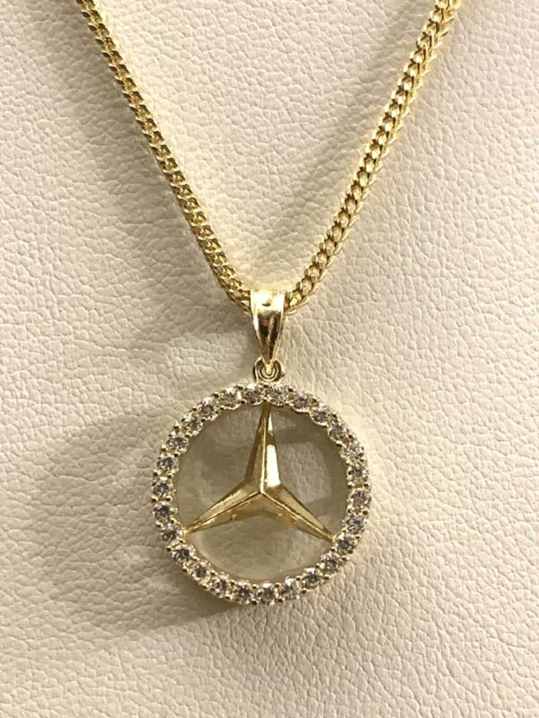 10K Benz Pendant/Franco Chain 18"