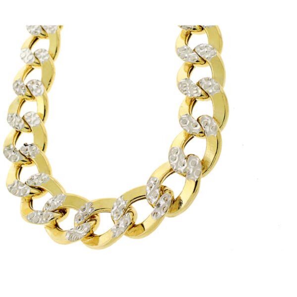 10K Hollow Cuban chain, (5 mm, 2 color, white/yellow) - Image 3