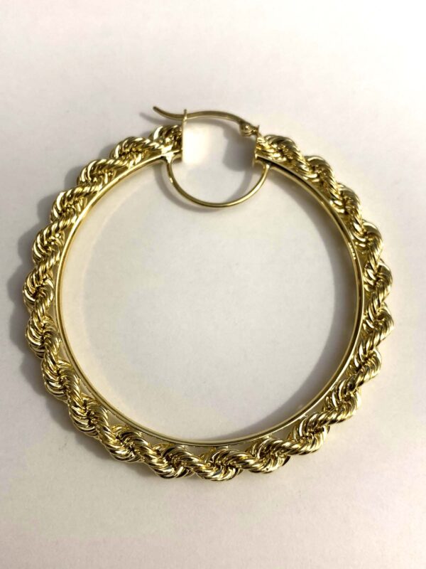 10K Hollow Rope Earring