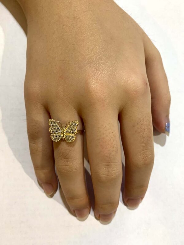 Butterfly ring with CZ stone - Image 3
