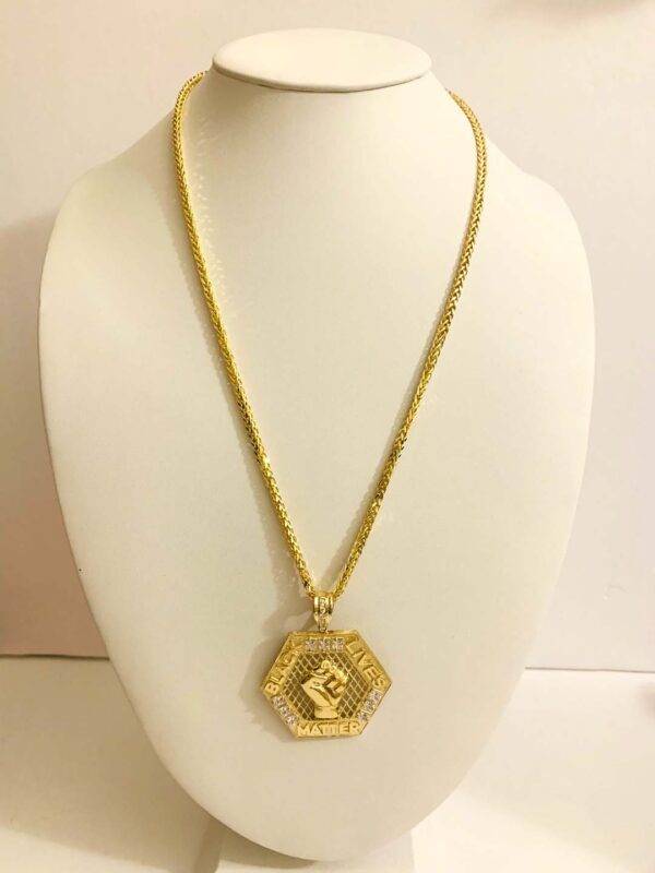 BLM pendant with Palm Tree chain. 4mm, 26" chain - Image 2