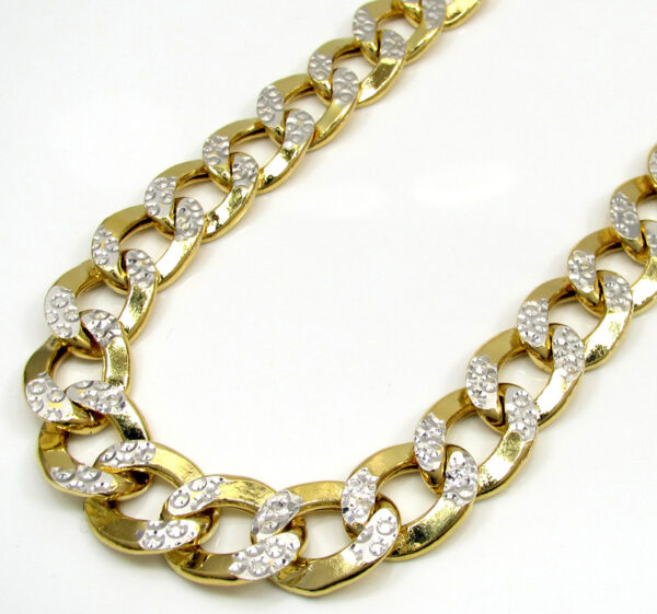 10K Hollow Cuban chain, (5 mm, 2 color, white/yellow)