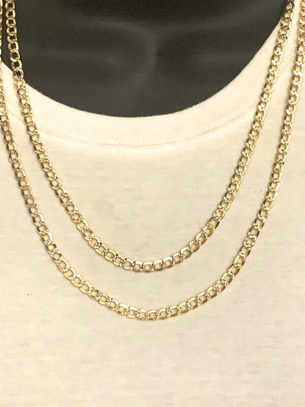 10K Hollow Cuban chain, (5 mm, 2 color, white/yellow) - Image 5