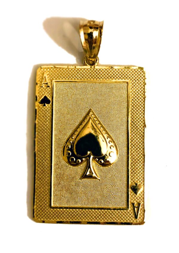 10K Ace of Spades Pendant