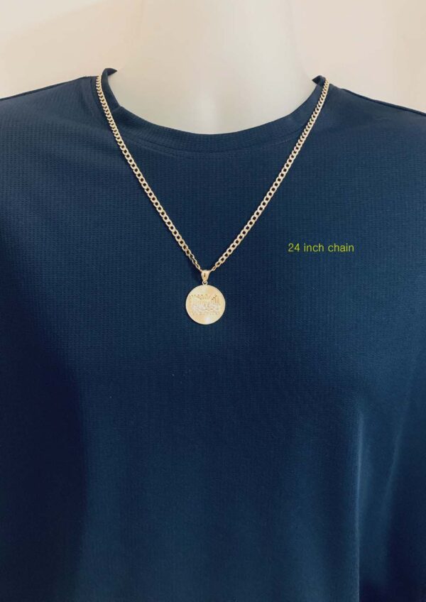 Hollow Cuban chain (2 tone) with Round Last supper pendant 10K Gold - Image 2