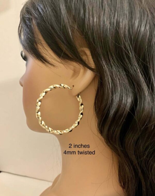 10K Hollow Twist Earrings
