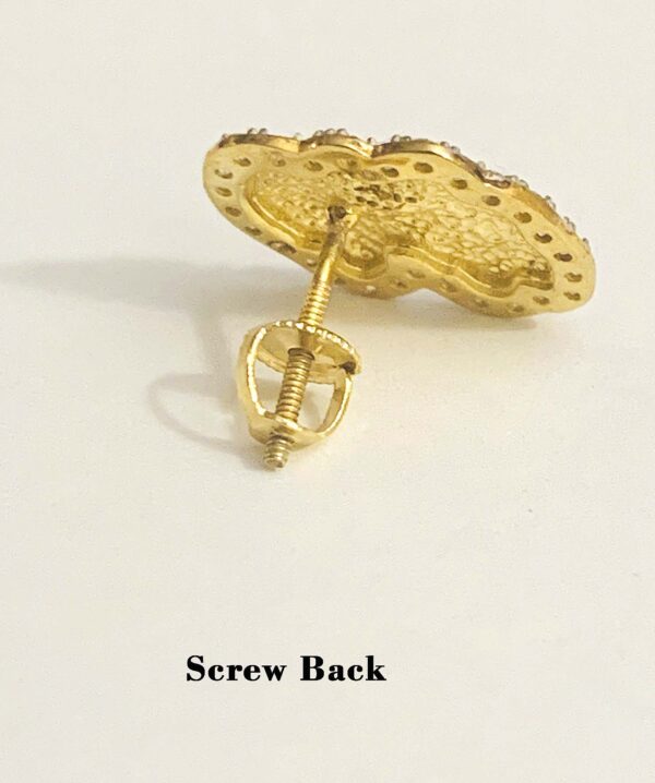 Diamond Nugget Earring 10K Gold screw back - Image 3