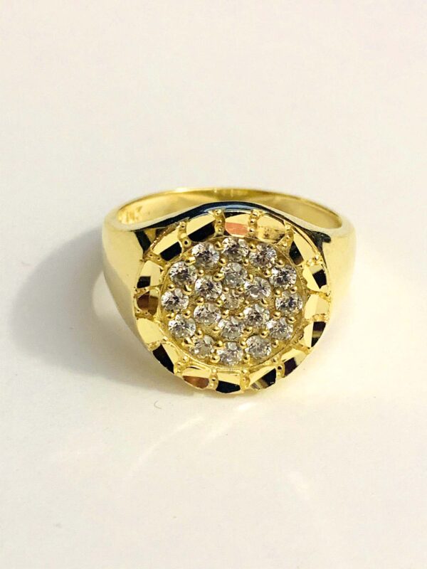10K Gold Men's Ring, (Dia cut edge)