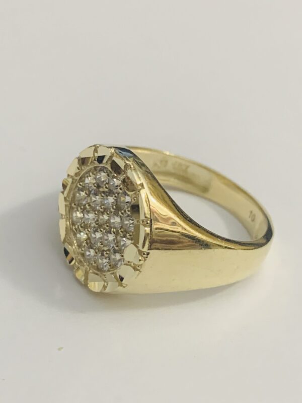 10K Gold Men's Ring, (Dia cut edge) - Image 3