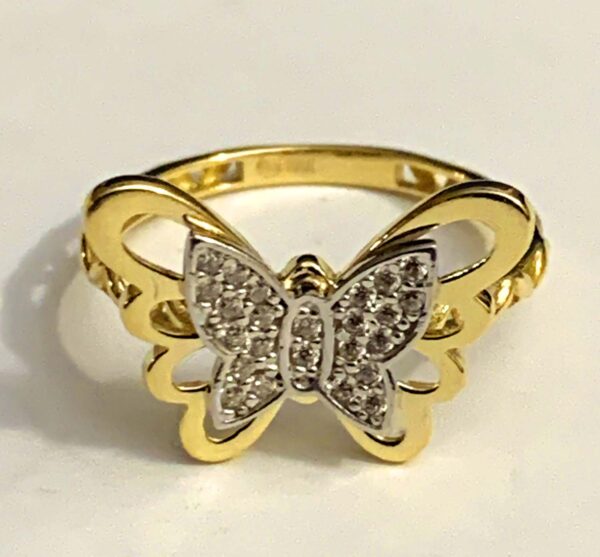 10K Butterfly Ring ( 2 tone)