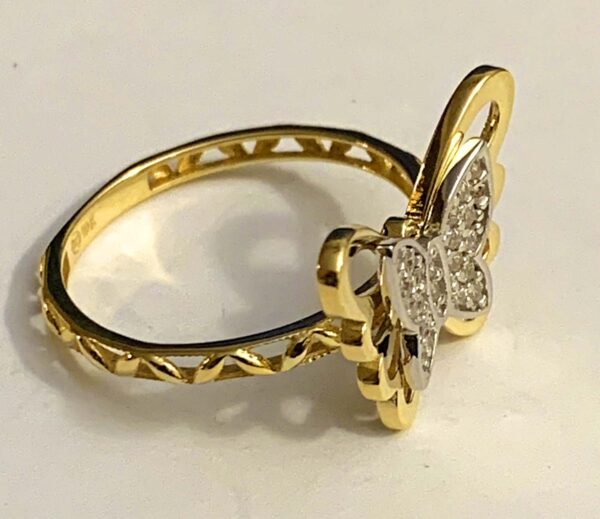 10K Butterfly Ring ( 2 tone) - Image 3