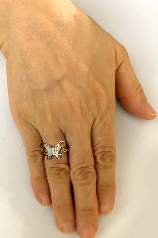 10K Butterfly Ring ( 2 tone) - Image 4