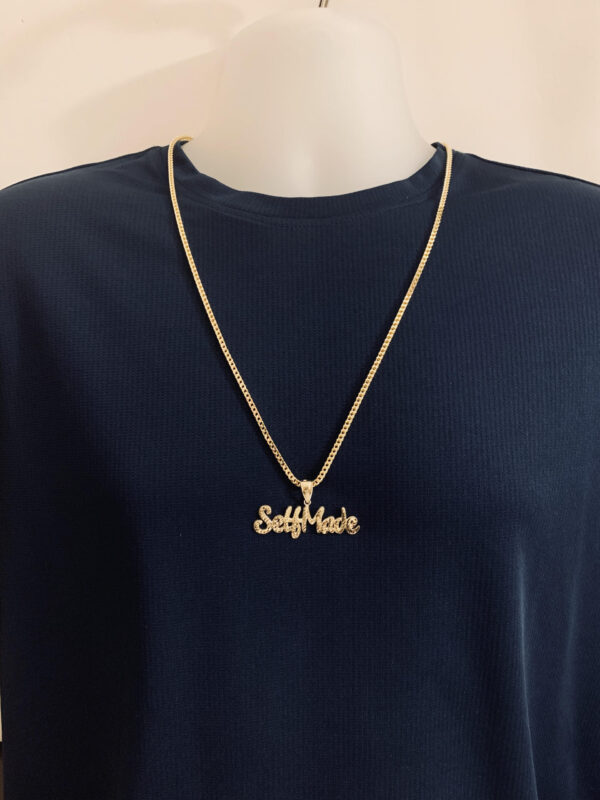3mm Franco chain with Self made penant, 10K gold - Image 2